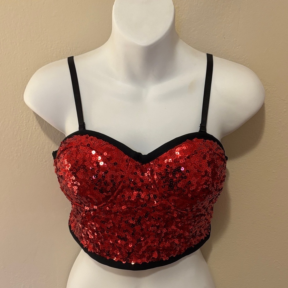 Balera Red Sequin Bra Top